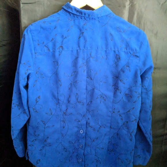 Royal blue suede button shirt - Picture 4 of 4